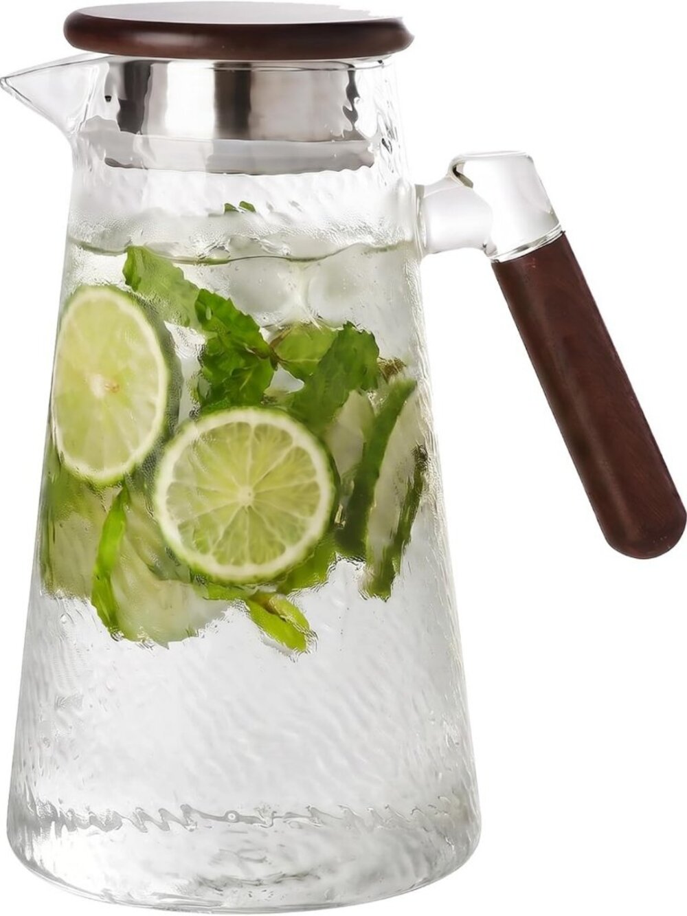 Extra Large Borosilicate Glass Pitcher with Lid - Ideal for Iced Tea, Coffee